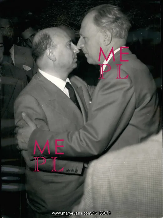: PM Scelba of Italy, De Gasperi, Andre Malraux : PM Scelba of Italy, De Gasperi, Andre Malraux