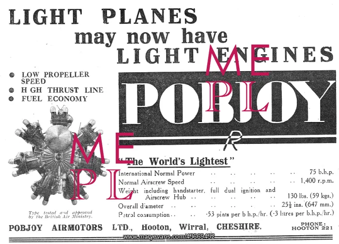 : Pobjoy 75 / 85 HP Aero Engine : Pobjoy 75 / 85 HP Aero Engine