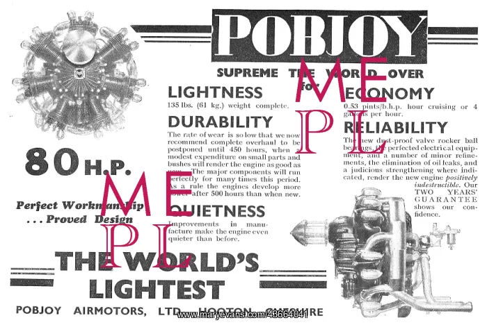 : Pobjoy 80 HP Radial Aero Engine - The World's Lightest : Pobjoy 80 HP Radial Aero Engine - The World's Lightest