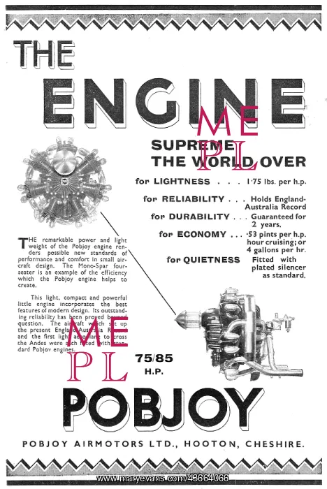 : Pobjoy Aero Engine Pobjoy 75 / 85 HP : Pobjoy Aero Engine Pobjoy 75 / 85 HP
