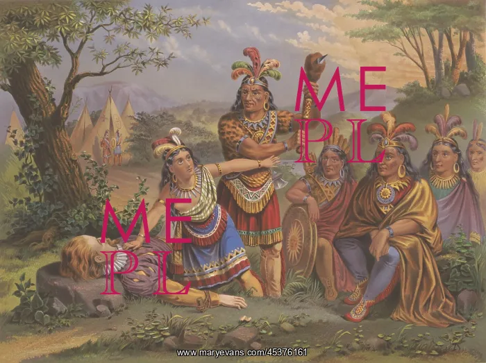 : Pocahontas saving the life of Captain John : Pocahontas saving the life of Captain John