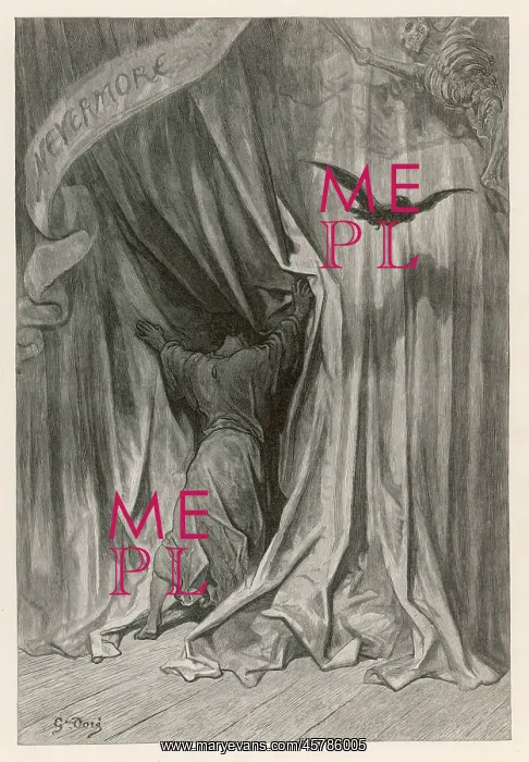 : Poe - Poem - the Raven - 19th century : Poe - Poem - the Raven - 19th century
