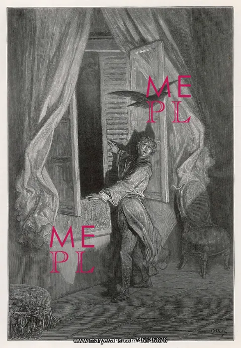 : Poe - Raven Flies in - Dore : Poe - Raven Flies in - Dore