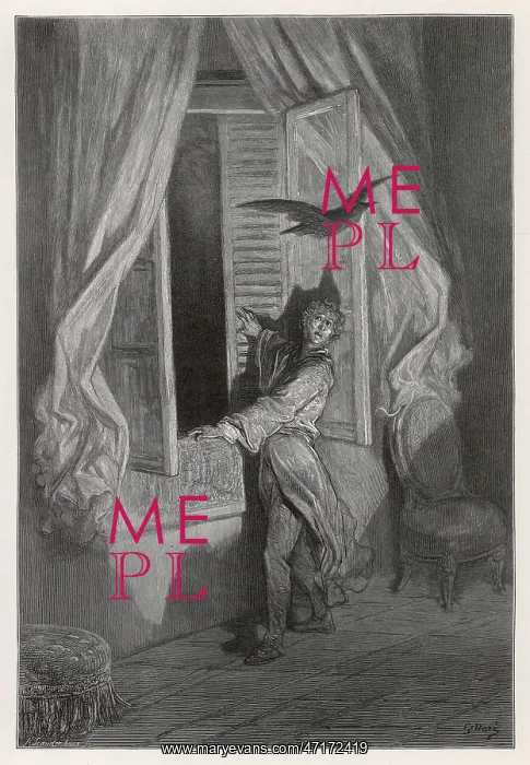 : Poe - Raven Flies in - Dore : Poe - Raven Flies in - Dore