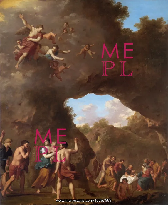 : Poelenburgh - Angels guiding Shepherds to the Nativity : Poelenburgh - Angels guiding Shepherds to the Nativity