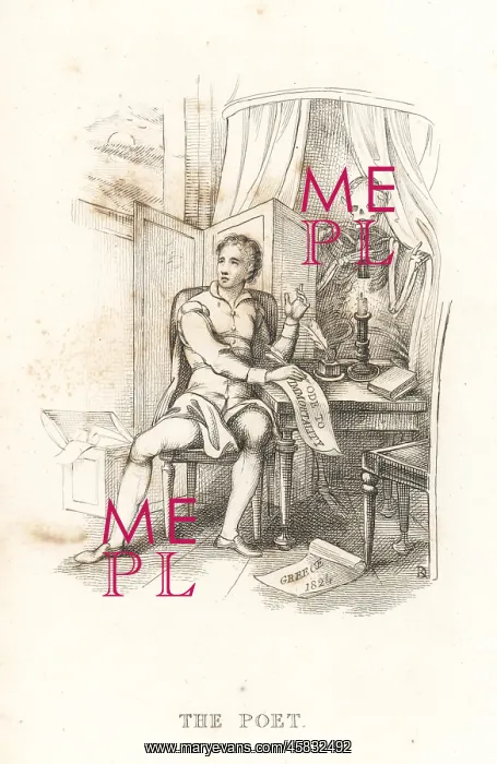 : The poet and the skeleton of Death : The poet and the skeleton of Death