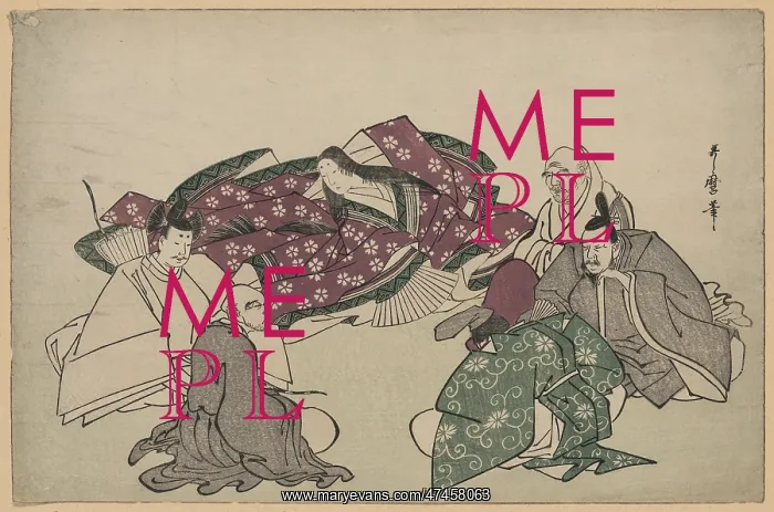 : Six poets. Print shows Murasaki with five elderly men, all wise men and / or poets : Six poets. Print shows Murasaki with five elderly men, all wise men and / or poets