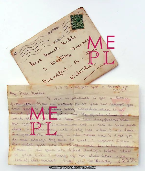 : Very poignant letter to his daughter - WWI : Very poignant letter to his daughter - WWI