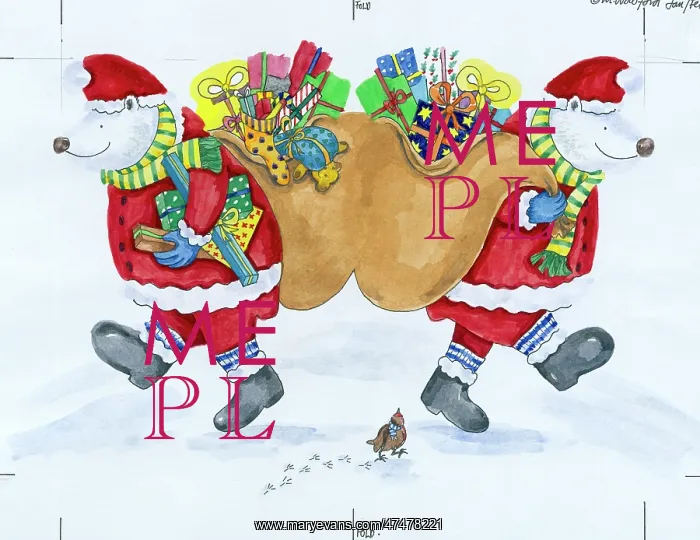 : Polar Bear Father Christmas - with sack full of presents : Polar Bear Father Christmas - with sack full of presents