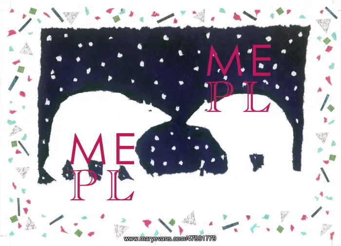 : Two Polar Bears with falling snow : Two Polar Bears with falling snow