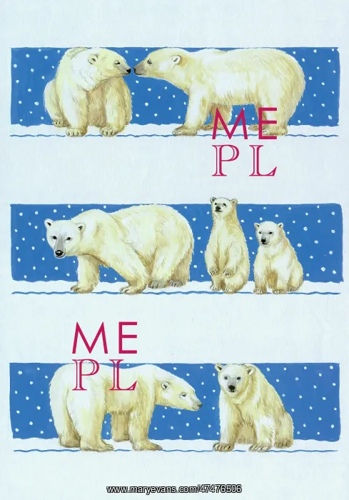 : Polar Bears in Rows ? with falling snow : Polar Bears in Rows ? with falling snow