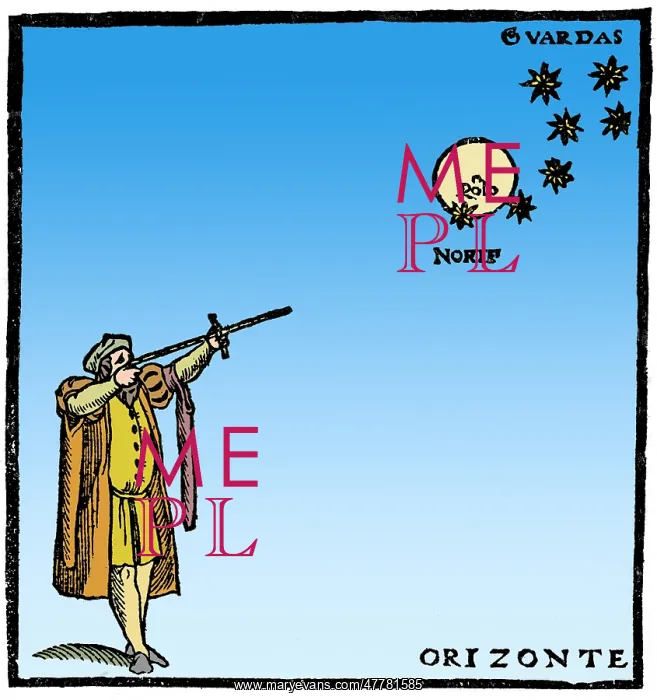 : Pole Star Sight with Cross-staff, 1552 : Pole Star Sight with Cross-staff, 1552