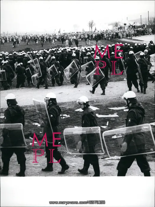 : Police and demonstrators, nuclear building site, Germany : Police and demonstrators, nuclear building site, Germany