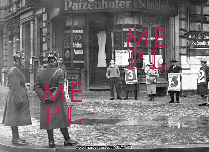 : Police secure polling stations, 1932 : Police secure polling stations, 1932