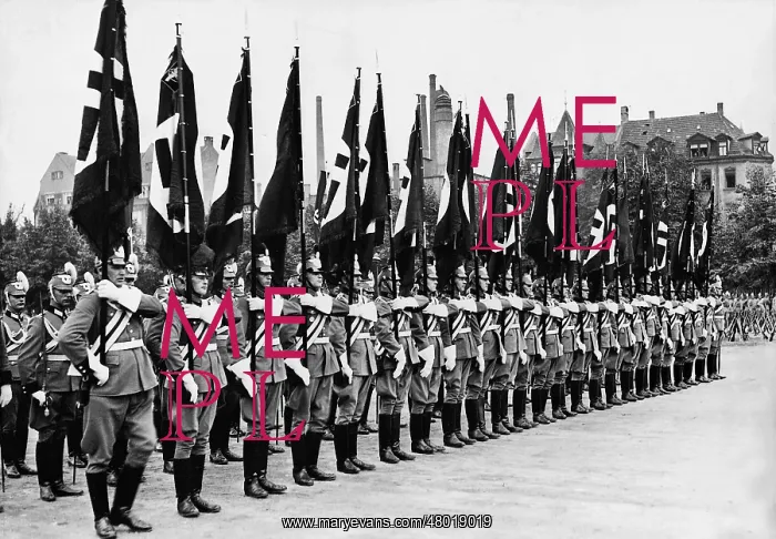 : Police troop in parade uniform, 1935 : Police troop in parade uniform, 1935