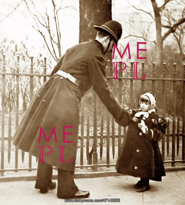 : Policeman with child : Policeman with child
