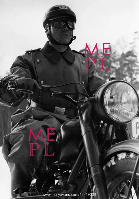 : Policeman on motorcycle, 1939 : Policeman on motorcycle, 1939