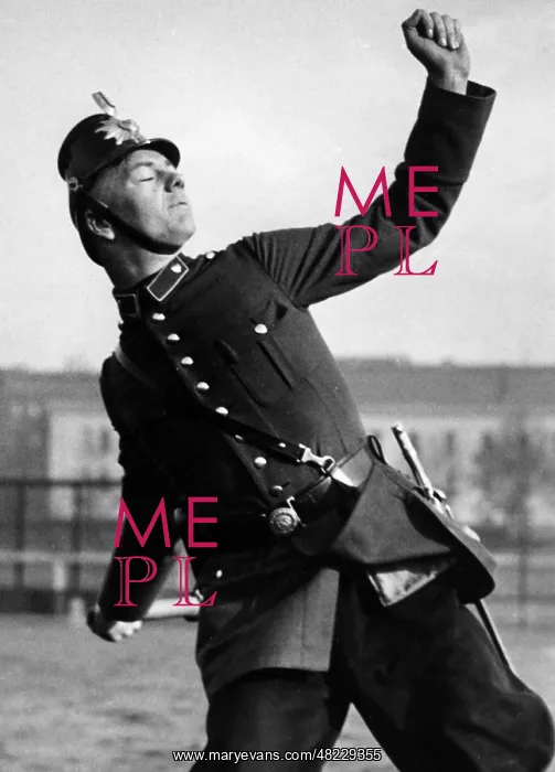 : Policeman throwing a hand grenade, 1935 : Policeman throwing a hand grenade, 1935