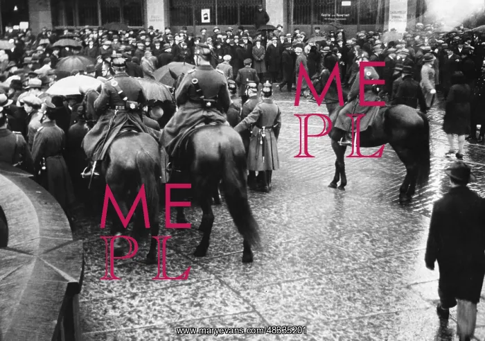 : Policemen end an unemployed demonstration, 1931 : Policemen end an unemployed demonstration, 1931