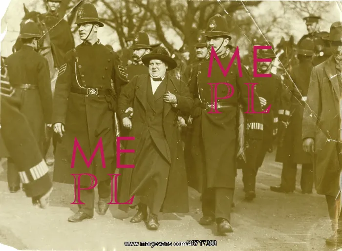  : Policemen escorting a suffragette