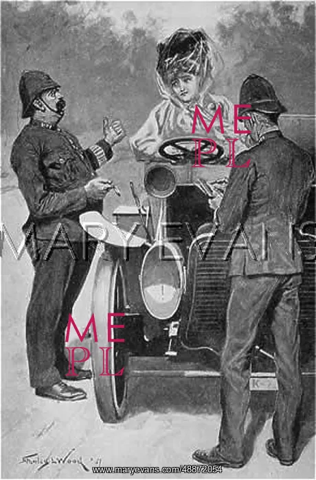 : Two policemen with an offending lady driver