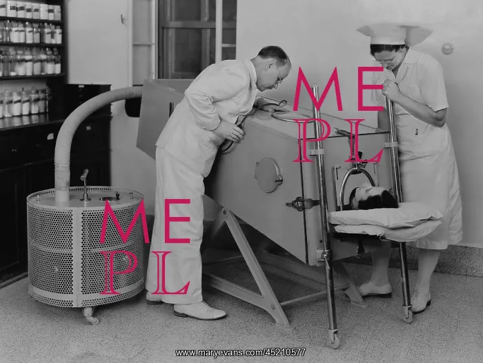 : Polio patient in an iron lung at the Scots ? : Polio patient in an iron lung at the Scots ?