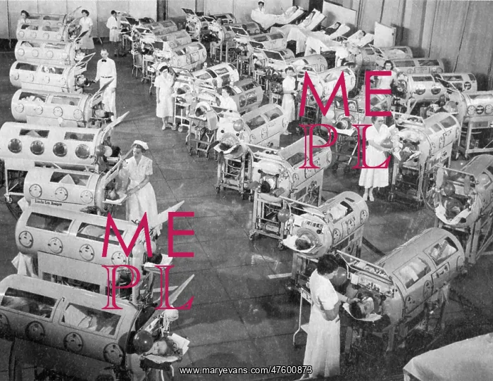 : Polio Victims in Iron Lungs : Polio Victims in Iron Lungs