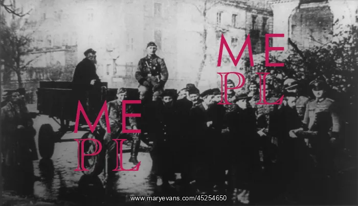 : Polish Jews forced to pull a wagon as smiling : Polish Jews forced to pull a wagon as smiling