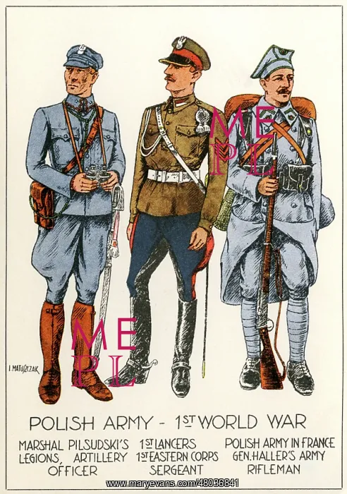 : Three Polish soldiers, WW1 : Three Polish soldiers, WW1