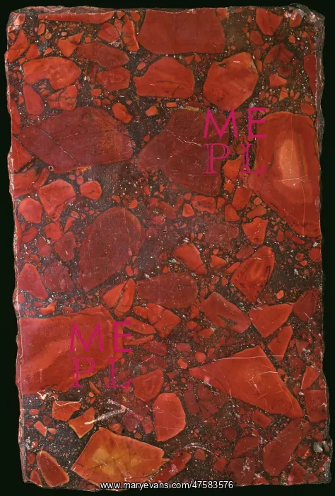 : Agate. This polished agate specimen from Saxony is called Breccia Sanguigna : Agate. This polished agate specimen from Saxony is called Breccia Sanguigna