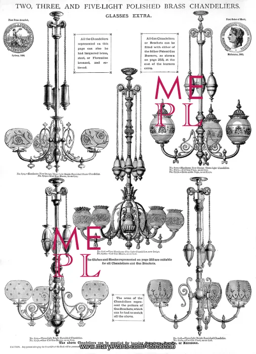 : Polished brass chandeliers, Plate 259 : Polished brass chandeliers, Plate 259