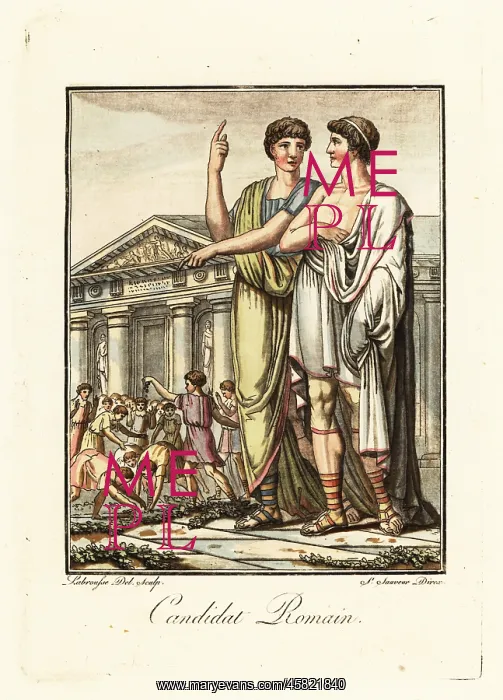 : A political candidate bribing a crowd in ancient Rome : A political candidate bribing a crowd in ancient Rome