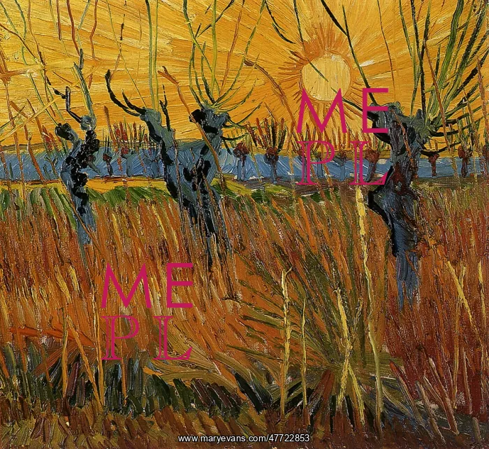 : Pollard Willows with Setting Sun, by Van Gogh : Pollard Willows with Setting Sun, by Van Gogh
