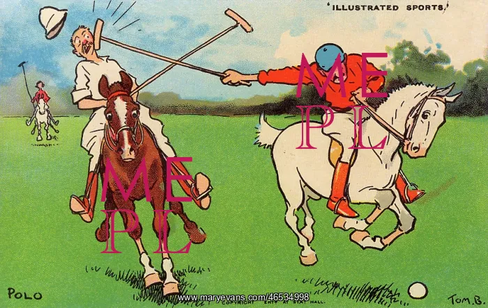: Polo Cartoon by Tom Browne : Polo Cartoon by Tom Browne