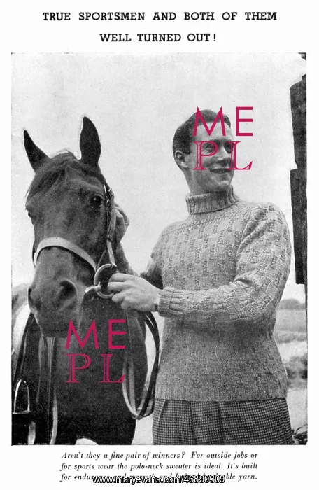 : Polo neck sweater, circa 1941 : Polo neck sweater, circa 1941