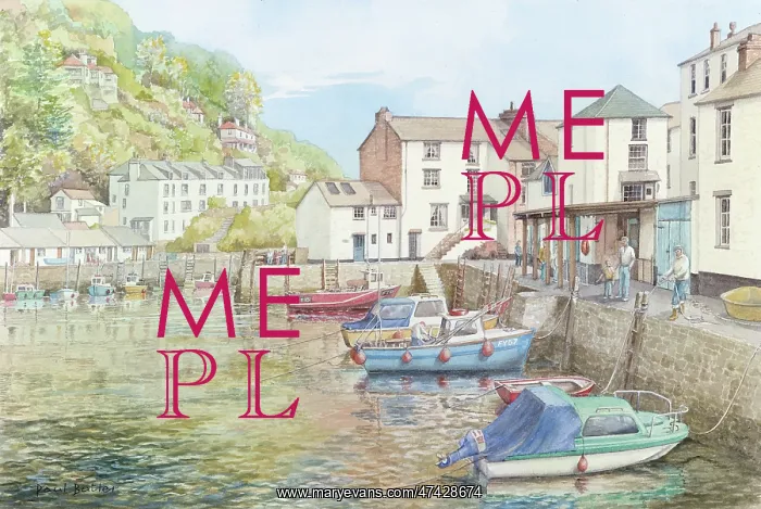  : Polperro, Cornwall with Cliffs above Harbour