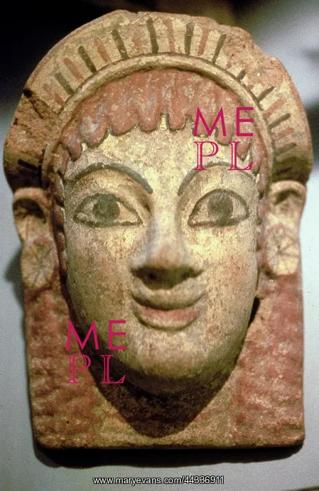 : Polychrome antefix in the form : Polychrome antefix in the form