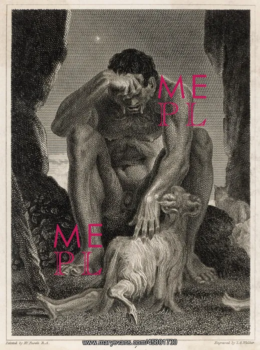 : Polyphemus, the Cyclops, in his cave : Polyphemus, the Cyclops, in his cave