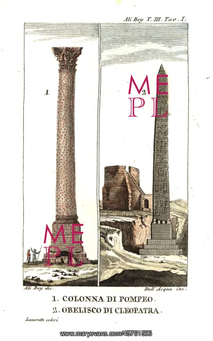 : Pompey's Pillar 1, and the obelisk of Cleopatra 2 : Pompey's Pillar 1, and the obelisk of Cleopatra 2