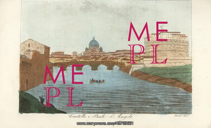 : The Ponte Sant'Angelo and Castel Sant'Angelo, Rome : The Ponte Sant'Angelo and Castel Sant'Angelo, Rome