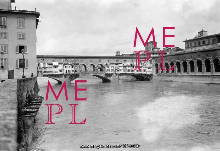 : The Ponte Vecchio in Florence, 1909 : The Ponte Vecchio in Florence, 1909