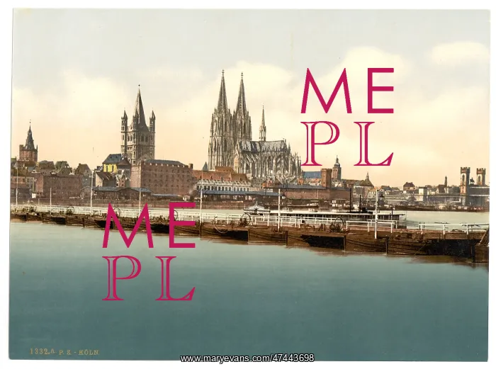 : Pontoon bridge from Deutz, Cologne, the Rhine, Germany : Pontoon bridge from Deutz, Cologne, the Rhine, Germany