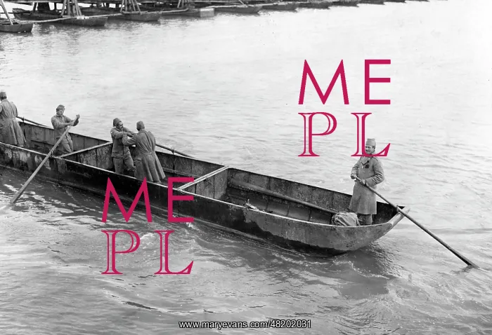 : Pontoon bridge in Serbia, 1915 : Pontoon bridge in Serbia, 1915