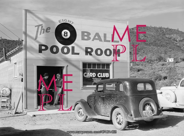 : Pool hall. Shasta County, California : Pool hall. Shasta County, California