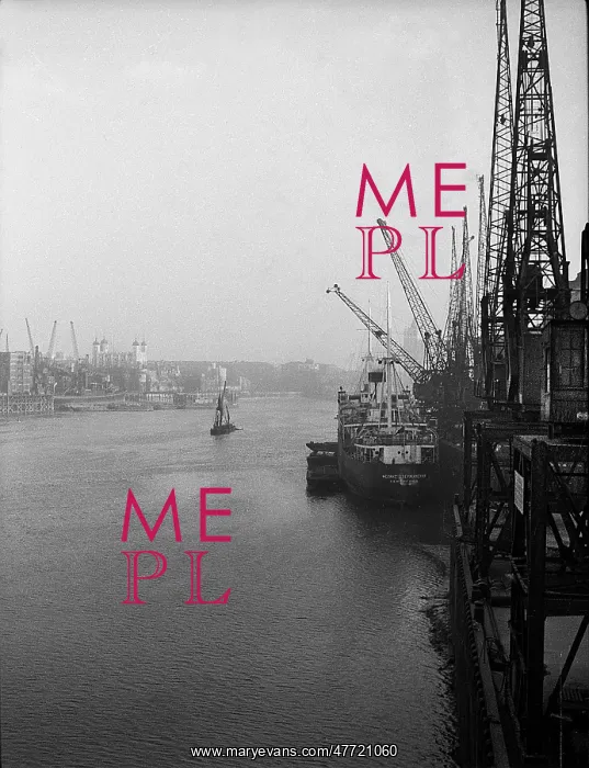 : The Pool of London with cranes : The Pool of London with cranes