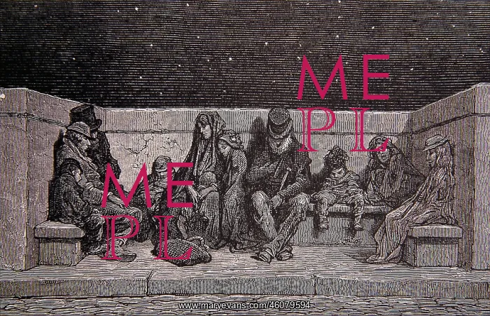 : The poor sleeping on the Embankment, London : The poor sleeping on the Embankment, London