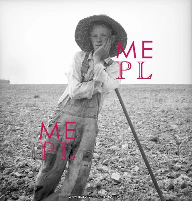 : Poor white farm boy leaning on his hoe in North : Poor white farm boy leaning on his hoe in North