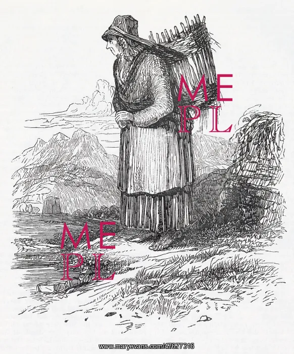 : Poor woman gathering peat : Poor woman gathering peat