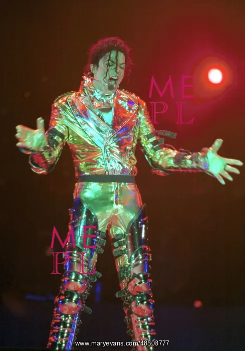 : Pop singer Michael Jackson performs at Dinamo Stadium, 1996 : Pop singer Michael Jackson performs at Dinamo Stadium, 1996