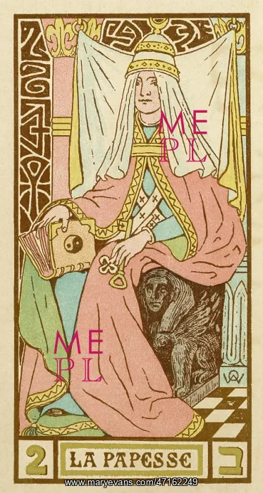 : Pope Joan or Joanna on a tarot card : Pope Joan or Joanna on a tarot card